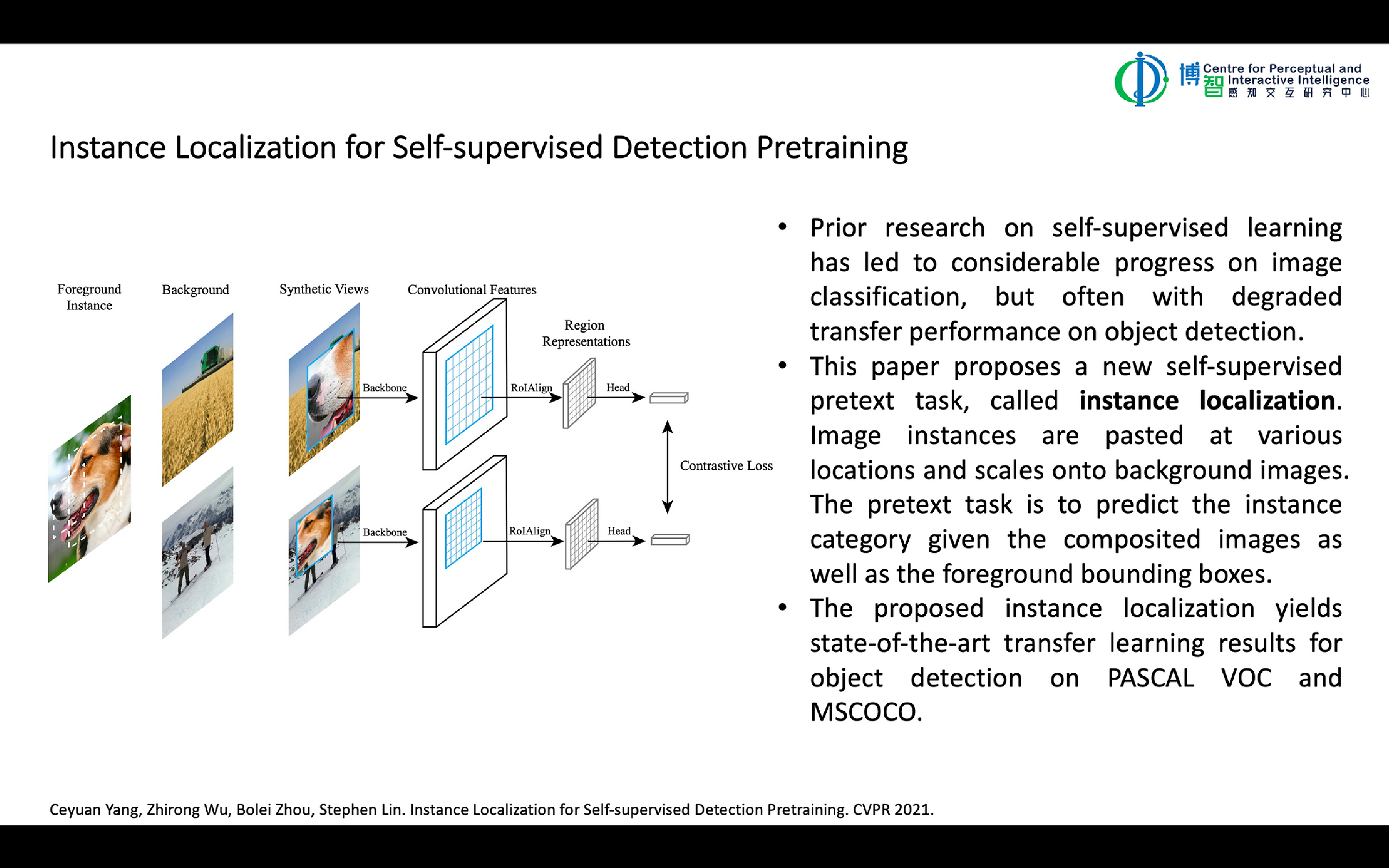 Instance Localization for Self-supervised Detection Pretraining